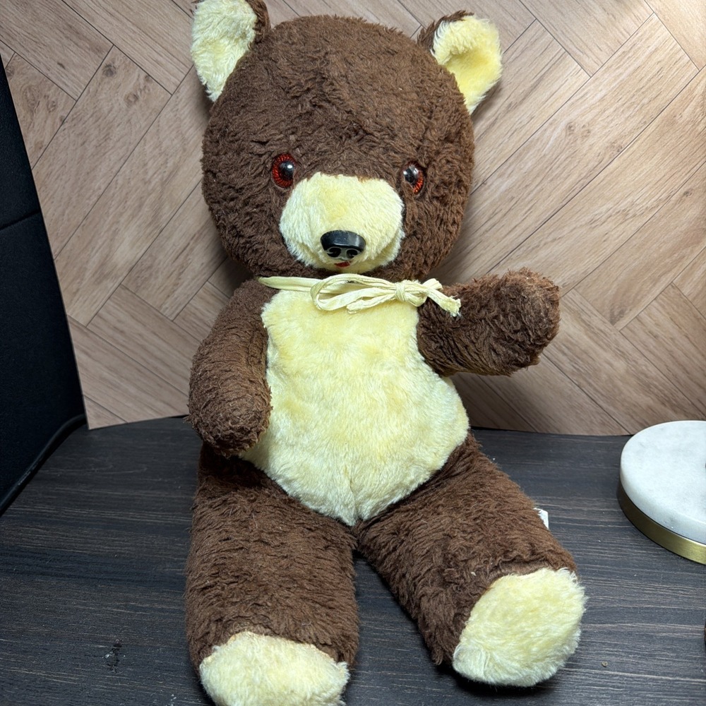 Vintage Happiness Aid Stuffed Teddy Bear, Plush, Well Made Toy Brand , 19"Tall